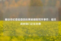 雅安市纪委监委回应黄杨钿甜耳环事件：相关政府部门正在处理